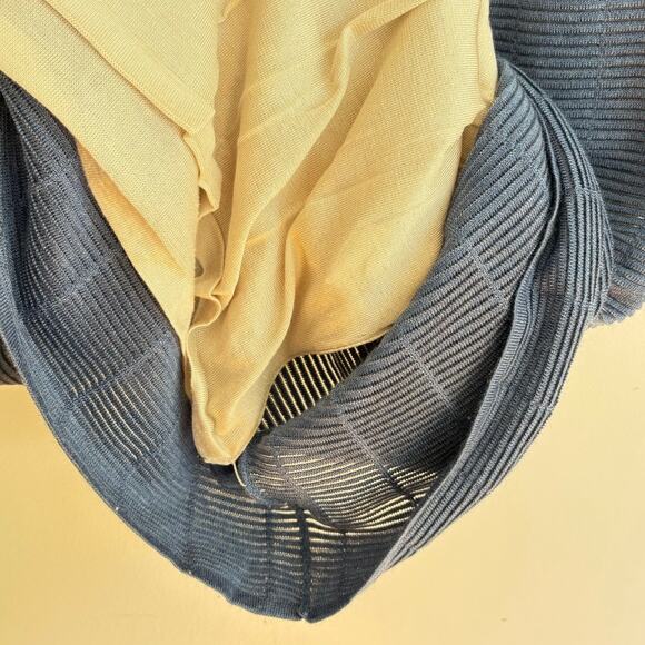 AKRIS Wool and Silk Textured Grid Optics Dress Fully Silk Lined Large Blue - Picture 12 of 13